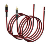 J&D Speaker Cable to RCA Plug, 2 Pack 20AWG 2 m, RCA Male Plug to Bare Wire Connector Adapter for Repairing Speaker Cords, Compatible with Amplifiers, AV Receivers, Red and Black