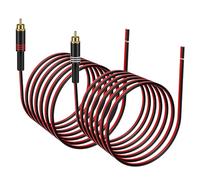 J&D Speaker Cable to RCA Plug, 2 Pack 20AWG 4.5 m, RCA Male Plug to Bare Wire Connector Adapter for Repairing Speaker Cords, Compatible with Amplifiers, AV Receivers, Red and Black