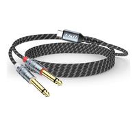 J&D USB C to 1/4 Audio Cable, Type C to Dual 6.35mm Male Jack Plug Adapter Car Auxiliary Stereo Speaker Cord, Compatible with iPhone 16/15 Series, Galaxy S25/24, Laptop, 2 Meter