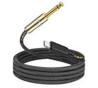 J&D USB C to 6.35 mm 1/4" TS Guitar Audio Cable, Audio Recording, 1 Meter | Nylon Braid, Keyboard, Bass, Electronic Guitar, Microphone Cord, Compatible with iPhone 16/17/18 Series, Galaxy S24/S25/S26