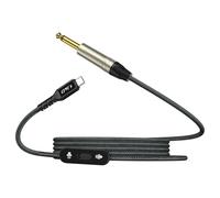 J&D USB C to 6.35 mm Cable, 2 in 1 Audio Cord with Switch Button, Support Audio Recording and Playback, Type C to 1/4 Adapter Compatible with iPhone 16/15 Series Galaxy S25 Series, Black, 2 meter