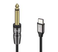 J&D USB-C to 6.35mm 1/4 inch TS Audio Mono Interconnect Aux Adapter Cable, Compatible with iPhone 16 Pro Max/16 Pro/16 Plus/16/15/15 Pro Max/15 Pro/15 Plus, AMP Mixer, 1 Meter