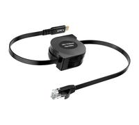 J&D USB C to Ethernet Retractable Cable, Type C to RJ45 Gigabit CAT6 LAN Network Cord Designed for iPad Pro, MacBook Pro/Air, Designed for iPhone 15/16/17 Series, Galaxy S25, Windows Laptops, 1.8 m