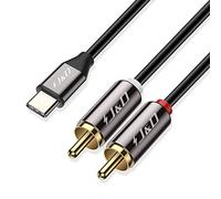J&D USB C to RCA Audio Cable, USB Type-C Male to 2 RCA Male Stereo Audio Converter Y Splitter Cable for Tablet Laptop, Compatible with Pixel 9/8/7, Compatible with iPhone 15/16 Series, 1 Meter
