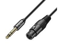 J&D XLR Female to 1/4 Inch 6.35mm TRS Stereo Jack Cable, XLR to Quarter inch Balanced Signal Interconnect Patch Cord for Speaker Condenser Mic Guitar Mixer AMP, 1.8 meter