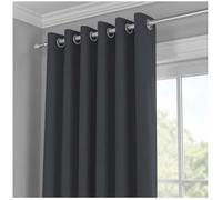 J.Din Blackout Curtains for Bedroom - Door Curtain Thermal Insulated Eyelet Panels - Single Drape for Living Room (Dark Grey, 66 x 54 Inch Drop, 1 Panel)