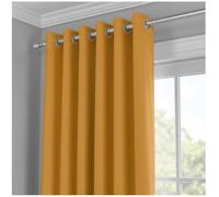 J.Din Blackout Curtains for Bedroom - Door Curtain Thermal Insulated Eyelet Panels - Single Drape for Living Room (Ochre Yellow, 46 x 72 Inch Drop, 1 Panel)
