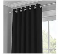 J.Din Blackout Curtains for Bedroom - Door Curtain Thermal Insulated Eyelet Panels - Single Drape for Living Room (Black, 90 x 72 Inch Drop, 1 Panel)