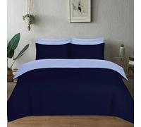 J.Din Dark Blue and Light Blue Plain Dyed Duvet Cover - Soft Brushed Microfiber - King Size Bedding Set With Matching Pillow cases - Reversible Quilt Cover Sets