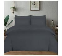 J.Din Dark Grey Plain Dyed Duvet Cover - Soft Brushed Microfiber - King Size Bedding Set With Matching Pillow cases - Quilt Cover Sets