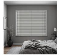 J.Din Made to Measure Grey Embossed Blind PVC Window Venetian Blinds 25mm Slats, Easy Fit Window Treatment Shutters Child Safe Fittings 135W x 213H cm