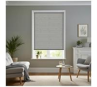 J.Din Made to Measure Grey Plain PVC Window Venetian Blinds 25mm Slats, Easy Fit Windows Treatment Shutters Child Safe Fittings Home Office Curtains 135W x 150H cm