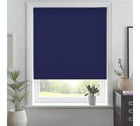 J.Din Made To Measure Roller Blinds, Thermal Blackout Roller Blind, Easy Fit Insulated UV Protection Child Safe Home Office Window Blinds, Navy Blue 210W x 165H cm
