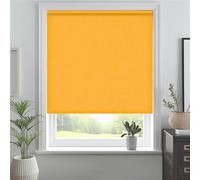 J.Din Made To Measure Roller Blinds, Thermal Blackout Roller Blind, Easy Fit Insulated UV Protection Child Safe Home Office Window Blinds, Ochre 90W x 210H cm