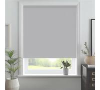 J.Din Made To Measure Roller Blinds, Thermal Blackout Roller Blind, Easy Fit Insulated UV Protection Child Safe Home Office Window Blinds, Light Grey 90W x 165H cm