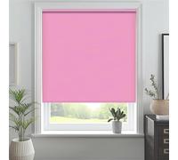 J.Din Made To Measure Roller Blinds, Thermal Blackout Roller Blind, Easy Fit Insulated UV Protection Child Safe Home Office Window Blinds, Pink 120W x 210H cm