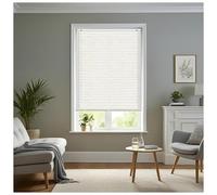 J.Din Made to Measure White Plain PVC Window Venetian Blinds 25mm Slats, Easy Fit Windows Treatment Shutters Child Safe Fittings Home Office Curtains 105W x 150H cm