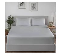 J.Din Single Fitted Sheet Light Grey Bottom Bed Sheets Soft Brushed Microfiber Deep Pocket 12 Inch (30 cm) Breathable, Shrinkage and Fade Resistant Easy Care 90x190cm
