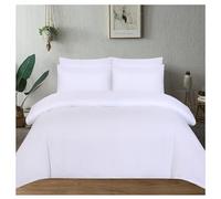 J.Din White Plain Dyed Duvet Covers - Soft Brushed Microfiber - Single Bedding Set With Matching Pillow case - Quilt Cover Sets