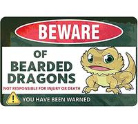 J.DXHYA Tin Poster Metal Sign Bearded Dragons Warning Rare Exclusive Vintage S Wall Sticker Home Decor House Office Garage for Women and Men 8 X 12 Inches Plaque Retro Signs