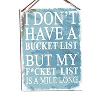 J.DXHYA Tin Poster Metal Sign Bucket List Rude Joke Funny Humour Comedy 7.8x11.8 Inch Wall Plaque Retro Vintage Signs