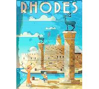 J.DXHYA Tin Poster Metal Sign Island of Rhodes Greece Greek Isles - 8'' X 12'' Vintage Novelty Funny Iron Pain G Plate Wall Plaque Retro Signs