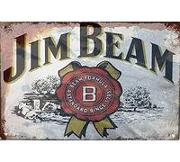 J.DXHYA Tin Poster Metal Sign S Vintage Jim Beam Whiskey Wall Decoration 8x12 Inch Retro Decoration Home Bar Plaque Signs