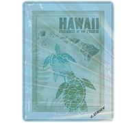 J.DXHYA Tin Sign Metal Warning Reminder Sign Hawaii Paradise of The Pacific - Turtles (Honu) Hawaiian Islands - Vintage Travel Poster by Wade8X12 in