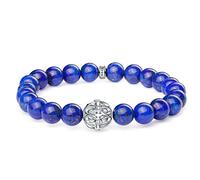 J.Endéar Beaded bracelets for womens, 8mm Natural Gemstone Bracelet, Infinity Friendship bracelets with 925 Sterling Silver Infinite Charm