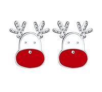 J.Endéar Christmas Earrings Reindeer for Girl Women 925 Sterling Silver Xmas Deer Studs Tiny Children Gifts, Hypoallergenic