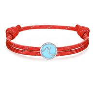 J.Endéar mens+clearance+sale,prime+deals+today+clearance, Wave Surf Bracelet for Men Boy Women | 925 Sterling Silver Waterproof Paracord Adjustable | Summer Beach Jewelry Friendship Gift, Red