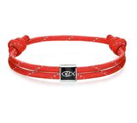 J.Endéar Nautical Bracelet for Men, Christian Fish Bracelet 925 Sterling Silver for Women, Paracord Surf Bracelet for Boys, Red