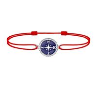 J.Endéar womens+clearance+sale,prime+deals+today+clearance, Compass Anklet for Women Girl, 925 Sterling Silver Blue Enamel Waterproof Anklet for Summer Beach, Adjustable String Ankle Bracelet Red