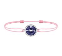 J.Endéar womens+clearance+sale,prime+deals+today+clearance, Compass Anklet for Women Girl, 925 Sterling Silver Blue Enamel Waterproof Anklet for Summer Beach, Adjustable String Ankle Bracelet Pink