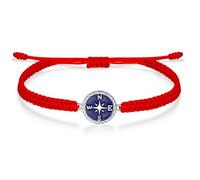 J.Endéar womens+clearance+sale,prime+deals+today+clearance, Compass Bracelet 925 Sterling Silver for Women Girls, String Filigree Braided Handmade Navy Bule Jewelry, Friendship Gift for Teen, Red