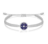 J.Endéar womens+clearance+sale,prime+deals+today+clearance, Compass Bracelet 925 Sterling Silver for Women Girls, String Filigree Braided Handmade Navy Bule Jewelry, Friendship Gift for Teen, Grey