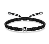 J.Endéar womens+clearance+sale,prime+deals+today+clearance,Handmade Ladies Initial B Bracelet, 925 Sterling Silver Letter Charms, Adjustable Hand-Woven Chain, Gift for Women Girls