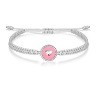 J.Endéar womens+clearance+sale,prime+deals+today+clearance, Heart Bracelet for Teen Girls Ladies 925 Sterling Silver, Thin String Braided Bracelet Round Charm Handmade Jewelry for Women, Grey