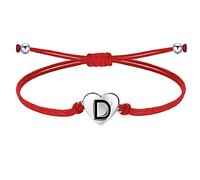 J.Endéar womens+clearance+sale,prime+deals+today+clearance, Heart Bracelet with Initial Letter D for Women Girls Gift, 925 Silver Charm with Handmade Cord Red Chain Adjustable