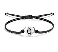 J.Endéar womens+clearance+sale,prime+deals+today+clearance, Heart Bracelet with Initial Letter Q for Women Girls Gift, 925 Silver Charm with Handmade Cord Chain Adjustable