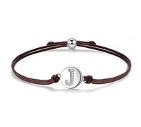 J.Endéar Womens, Prime+Deals+Today+Clearance,Initial Letter J Bracelet for Women Girls Sterling Silver with Zirconia Handmade Cord Chain 24cm Adjustable Teen Boys Gift