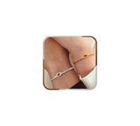 J.Fée 2Pcs Couples Bracelets Gold For Women 925 Sterling Silver Bracelet,Infinity Love Bracelet Set Gift Box, Couple Gifts Mother and Daughter Gifts Christmas, Silver and Gold