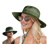 J.Fée Dark Green Grey Foldable Sun Hats for Women, Women's Summer Hats for Women, Ladies Sunhats Packable for Safari for Fishing for Hiking