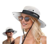 J.Fée Foldable Sun Hats for Women, Women's Summer Hats for Women, Ladies Sunhats Packable for Safari for Fishing for Hiking Beige Grey