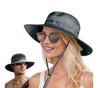 J.Fée Foldable Sun Hats for Women, Women's Summer Hats for Women, Ladies Sunhats Packable for Safari for Fishing for Hiking Dark Grey