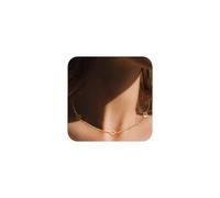 J.Fée Gold Necklaces for Womens Waterproof Clover Necklaces Stainless Steel Gold Necklace 42CM Womens Necklace Jewelry Christmas Birthday Gifts for Women