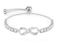 J.Fée Infinity Bracelet for Women Sterling Silver Bracelet for Women,Adjustable Bracelets for Mom Infinity Bracelet with Zirconia Jewellery for Women,Ladies Bracelet Friendship Bracelet Gifts for Mum
