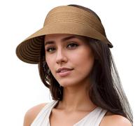 J.Fée Khaki Foldable Sun Hats for Women, Women's Summer Hats for Women, Ladies Sunhats Packable for Safari for Fishing for Hiking