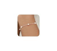 J.Fée Pearl Bracelets for Womens 925 Sterling Silver Bracelet for Women Adjustable Ladies Pearl Bracelet, Silver Jewellery Birthday Gifts for Women Christmas Gifts for Her