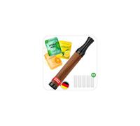 J.Fée S3.0 Smoking cessation aid, wooden stainless steel, handheld with 15 filters with fruit flavour, (peppermint, sweet orange, lemon) alternatives et aides sans nicotine breathing training, black